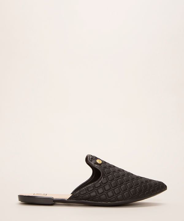 mule texturizado bico fino moleca preto 35