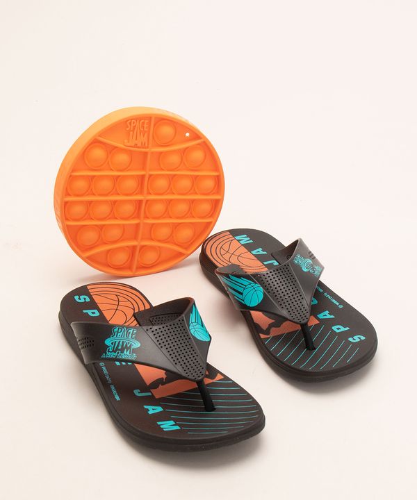 chinelo infantil space jam grendene + pop it preto 29-30