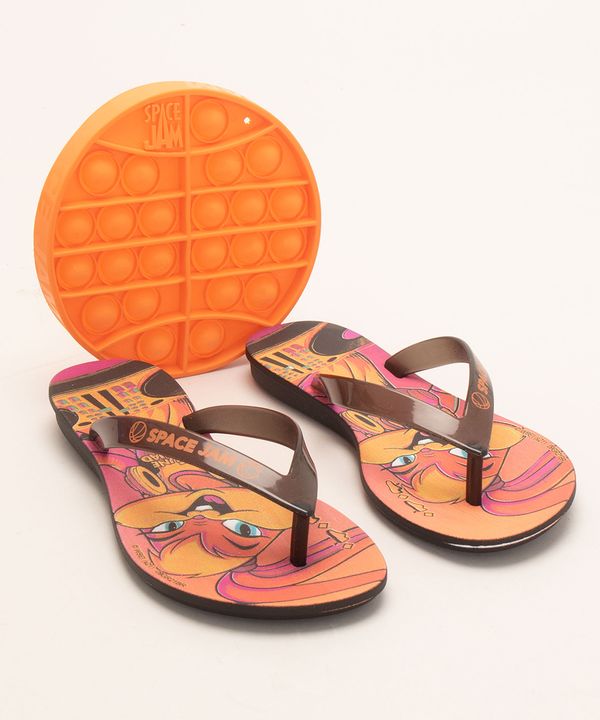 chinelo infantil space jam grendene + pop it preto 29
