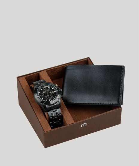 Kit-de-Relogio-Analogico-Mondaine-Masculino---Carteira---83414GPMVDS2K-Preto-9339844-Preto_1
