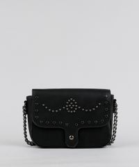 Bolsa-Feminina-Transversal-com-Tachas-e-Corrente-Preta-9200338-Preto_1