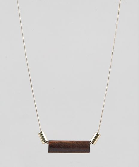 Colar-Feminino-com-Pingente-de-Madeira-Dourado-9204226-Dourado_1