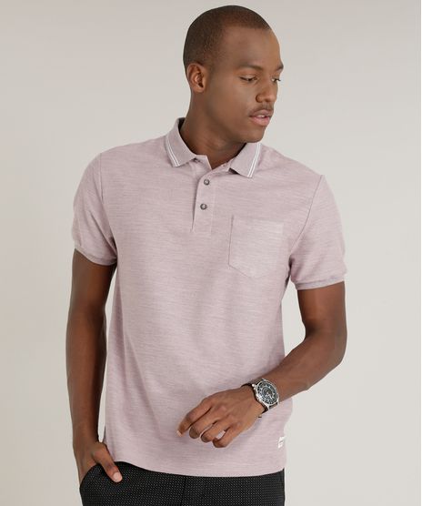 Polo-Masculina-com-Bolso-Manga-Curta-Rose-9209741-Rose_1