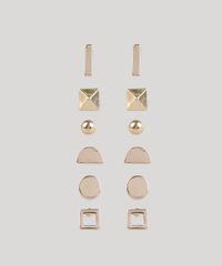 Kit-de-6-Brincos-Femininos-Dourado-9204139-Dourado_1