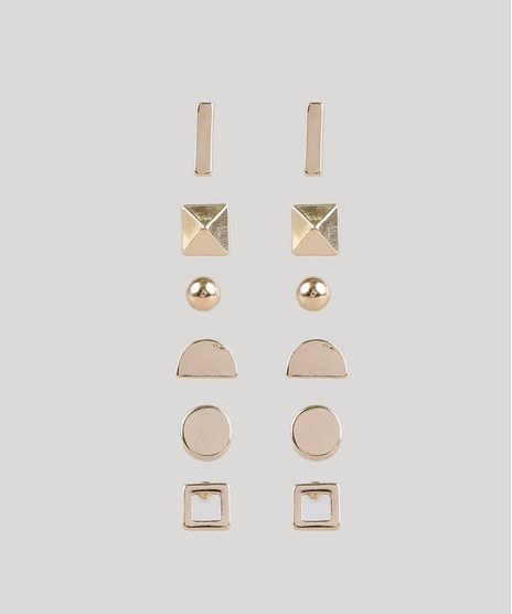 Kit-de-6-Brincos-Femininos-Dourado-9204139-Dourado_1