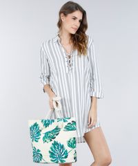 Bolsa-de-Praia-Feminina-Estampada-de-Folhas-Bege-9198316-Bege_2