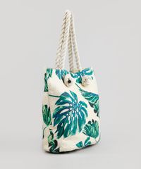 Bolsa-de-Praia-Feminina-Estampada-de-Folhas-Bege-9198316-Bege_3