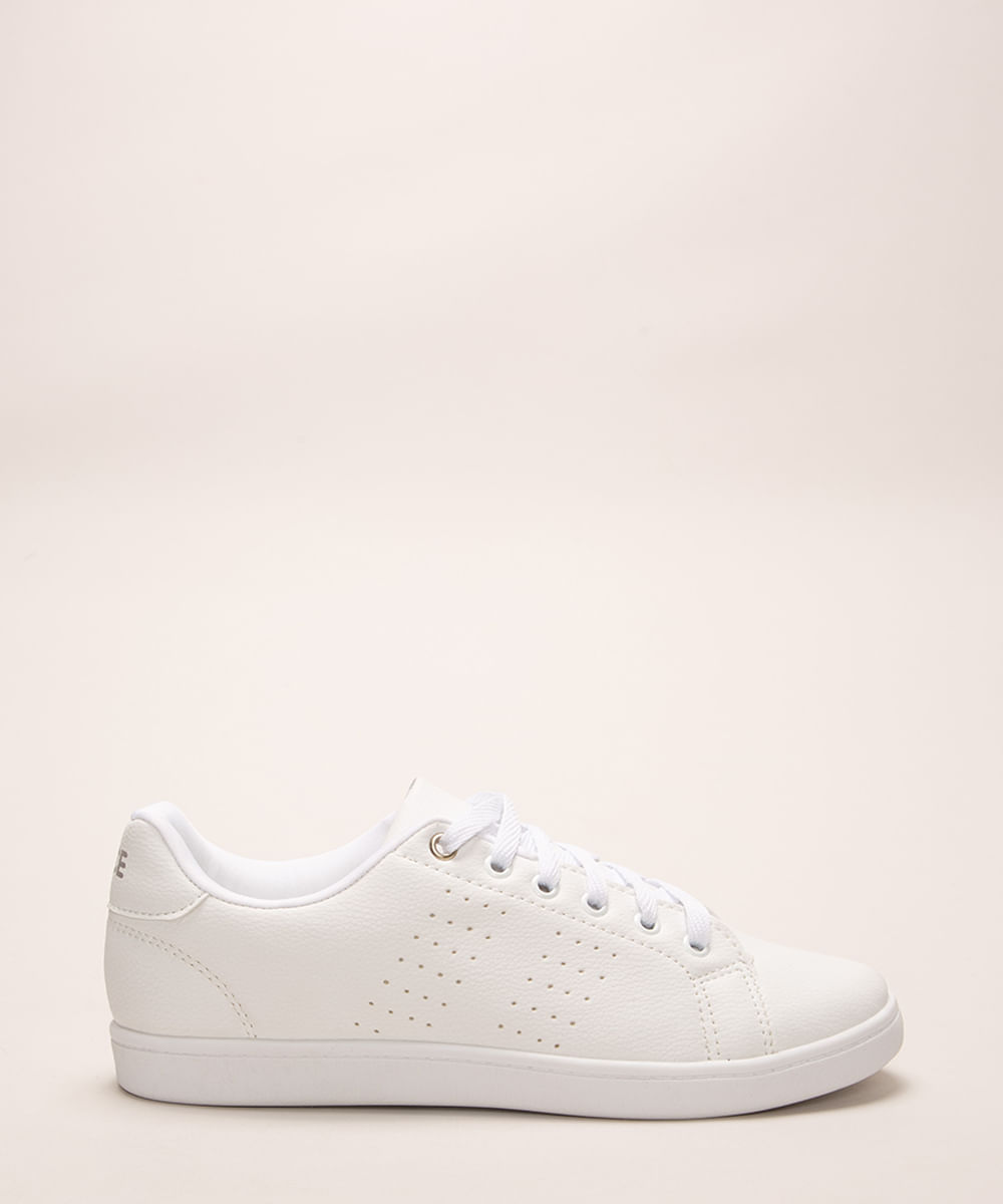 tênis feminino casual com furos esportivo ace branco