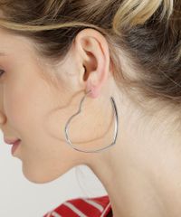 Brinco-Feminino-de-Argola-Coracao-Prateado-9300716-Prateado_2
