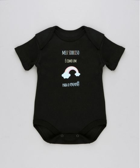 Body-Infantil--Meu-Sorriso-E-Como-Um-Arco-Iris-para-o-Vovo--Manga-Curta-Decote-Redondo-Preto-9229292-Preto_1