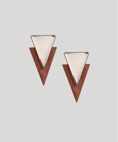 Brinco-Feminino-Triangulo-com-Madeira-Dourado-9207676-Dourado_1