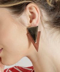 Brinco-Feminino-Triangulo-com-Madeira-Dourado-9207676-Dourado_2
