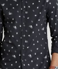 Camisa-Masculina-Slim-Estampada-Mini-Print-de-Rosas-Manga-Longa-Preta-9100342-Preto_4