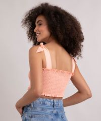 top-cropped-de-algodao-lastex-alca-larga-com-amarracao-decote-reto-coral-9995790-Coral_2