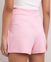short-saia-estampado-xadrez-vichy-com-lace-up-cintura-super-alta-rosa-9998809-Rosa_3