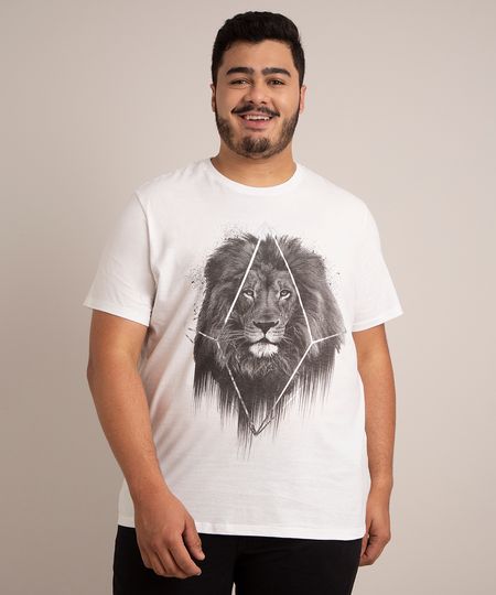 camiseta-de-algodao-plus-size-leao-manga-curta-gola-careca-branca-1001134-Branco_1 camiseta-de-algodao-plus-size-leao-manga-curta-gola-careca-branca-1001134-Branco_1
