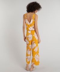 Macacao-Feminino-Pantacourt-Decote-V-Estampado-de-Folhagem-Amarelo-9289611-Amarelo_2