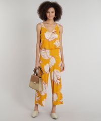 Macacao-Feminino-Pantacourt-Decote-V-Estampado-de-Folhagem-Amarelo-9289611-Amarelo_3