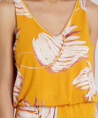 Macacao-Feminino-Pantacourt-Decote-V-Estampado-de-Folhagem-Amarelo-9289611-Amarelo_4