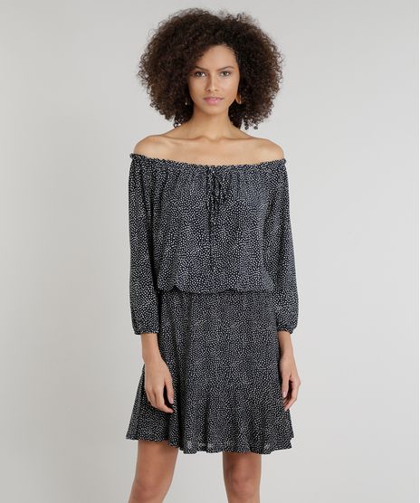 Vestido-Feminino-Ciganinha-Curto-Estampado-Poa-Preto-9293235-Preto_1