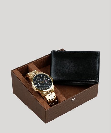 Kit-de-Relogio-Analogico-Mondaine-Masculino---Carteira---99285GPMVDS1K-Dourado-9339934-Dourado_1