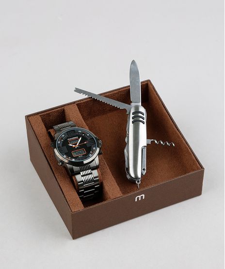 Kit-de-Relogio-Analogico-Mondaine-Masculino---Canivete---99355GPMVSS1K-Grafite-9339835-Grafite_1