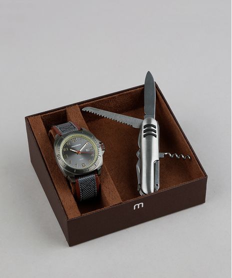 Kit-de-Relogio-Analogico-Mondaine-Masculino---Canivete---99354GPMVSJ2K-Grafite-9339808-Grafite_1