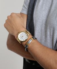 Kit-de-Relogio-Analogico-Mondaine-Masculino---Pulseira---83400GPMVDE1K-Dourado-9339877-Dourado_2