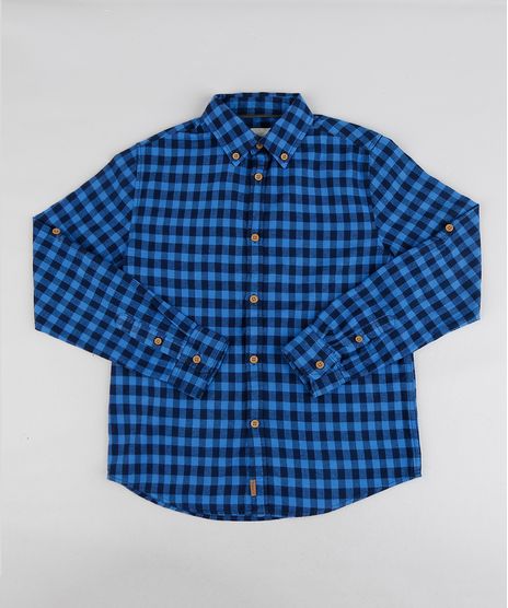 Camisa-Infantil-Estampada-Xadrez-Manga-Longa-Azul-Royal-9187081-Azul_Royal_1