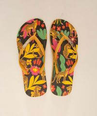 Chinelo-Feminino-Via-Uno-Jelly-Estampado-Floral-com-Onca-Amarelo-9982941-Amarelo_1