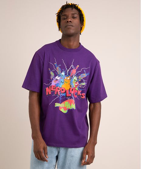 camiseta-de-algodao-oversized-manga-curta-gola-careca-estampada-space-jam-roxa-1009472-Roxo_1