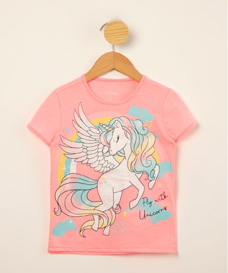 blusa-infantil-unicornio-com-glitter-manga-curta-rosa-neon-1010653-Rosa_Neon_1