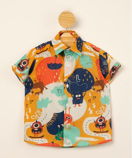 camisa-infantil-de-viscose-estampada-monstros-manga-curta-multicor-1015161-Multicor_1