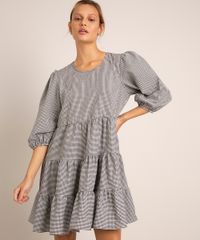 vestido-curto-estampado-xadrez-vichy-com-babado-manga-bufante-preto-1000478-Preto_1