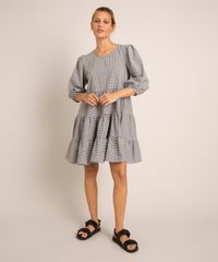 vestido-curto-estampado-xadrez-vichy-com-babado-manga-bufante-preto-1000478-Preto_3