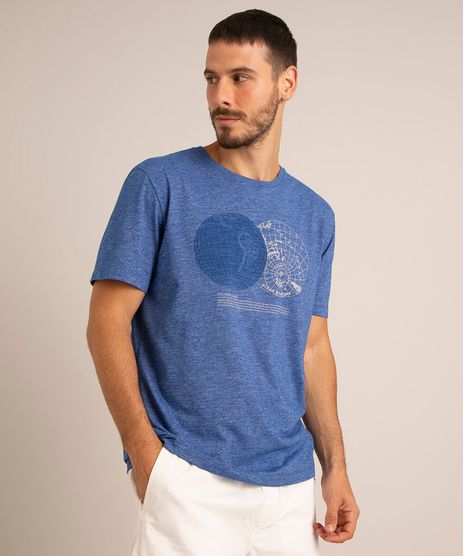 camiseta--the-world-map--manga-curta-gola-careca-azul-medio-1011435-Azul_Medio_1