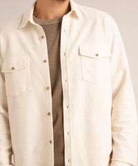 Camiseta Overshirt Manga Longa Texturizada Off White