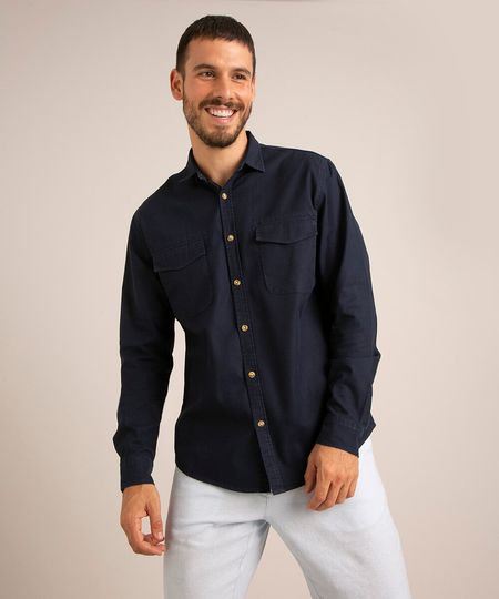 camisa-tradicional-de-sarja-com-bolsos-manga-longa-azul--marinho-1011163-Azul__marinho_1