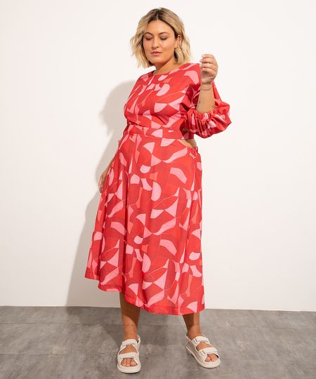 vestido-midi-plus-size-estampado-abstrato-manga-bufante-decote-redondo-mindset---isabela-bueno-vermelho-1012430-Vermelho_1