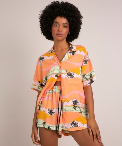 camisa-oversized-de-viscose-estampada-paisagem-manga-curta-laranja-1005561-Laranja_1