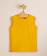 Regata-Infantil-Basica-de-Algodao-com-Bolso-Amarela-1006546-Amarelo_1