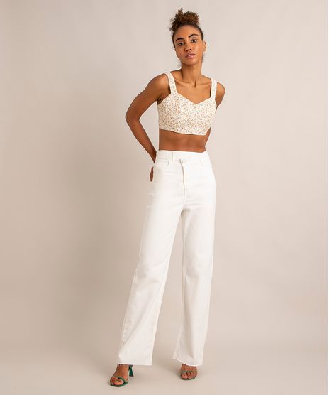 Calca-Wide-Reta-de-Sarja-Cintura-Super-Alta-Cos-Assimetrico-Off-White-1006919-Off_White_1