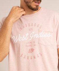 Camiseta-Masculina-Manga-Curta-Gola-Careca--West-Indies--com-Bolso-Rose-9970540-Rose_4