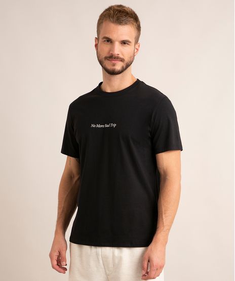 camiseta-de-algodao-manga-curta-gola-careca--no-more-bad-trip--com-estampa-de-cogumelos-preto-1012746-Preto_1