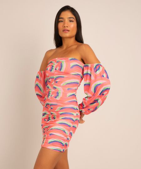 vestido-curto-estampado-abstrato-com-franzido-ombro-a-ombro-manga-bufante-pink-1004975-Pink_1 vestido-curto-estampado-abstrato-com-franzido-ombro-a-ombro-manga-bufante-pink-1004975-Pink_1