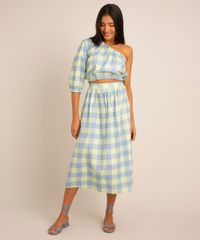 saia-midi-evase-de-algodao-estampada-xadrez-vichy-azul-1006759-Azul_1