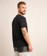 Camiseta Manga Curta Gola Careca Preta Skates costas