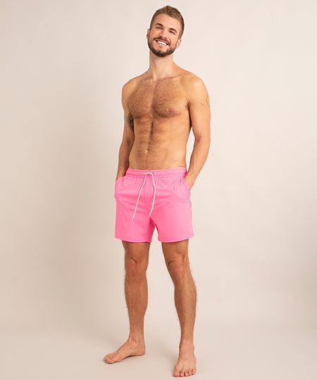 Short com Cordão Rosa Neon Short com Cordão Rosa Neon