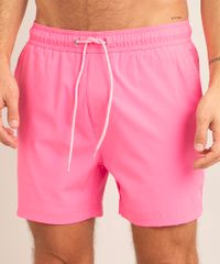 Short com Cordão Rosa Neon frente