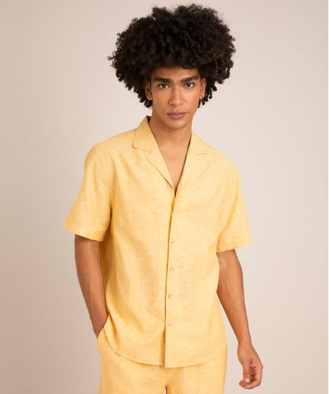 camisa-relaxed-com-linho-manga-curta-amarela-1003930-Amarelo_1